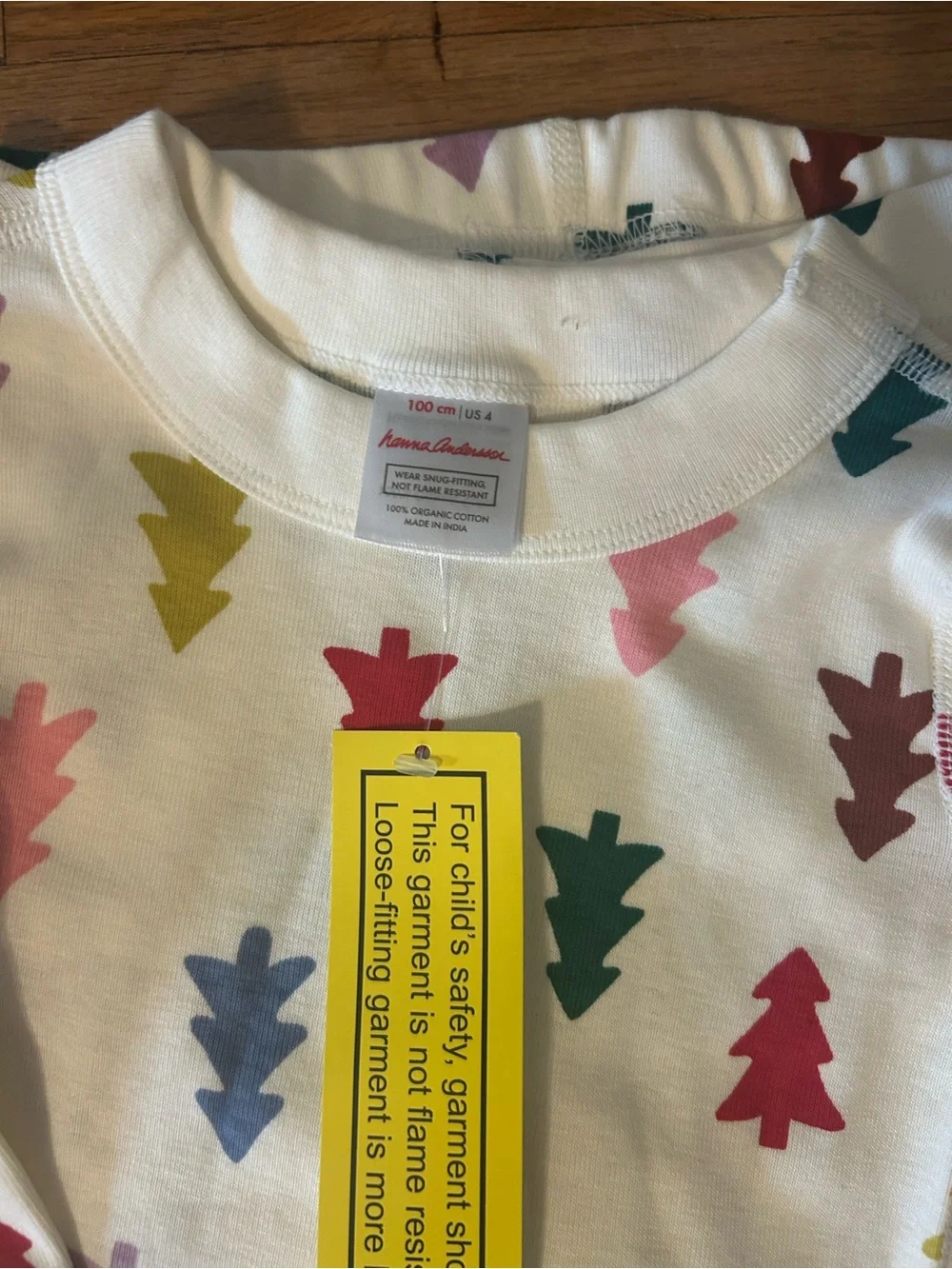 Hanna Andersson Festive Forest on Ecru Pajamas 4T